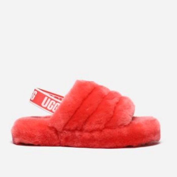 UGG Fluff Yeah Genuine Shearling Slides Preppy Cozy Lagenlook - Picture 2 of 12